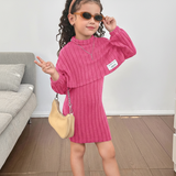 NOVA SOLID KNIT CREW 2 PIECE GIRL DRESS